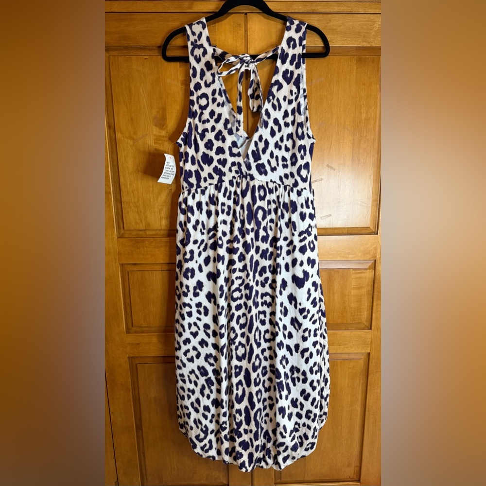 NWT Asos Design Midi Puff Ball Leopard Print Dress Size 4 - Picture 2 of 9